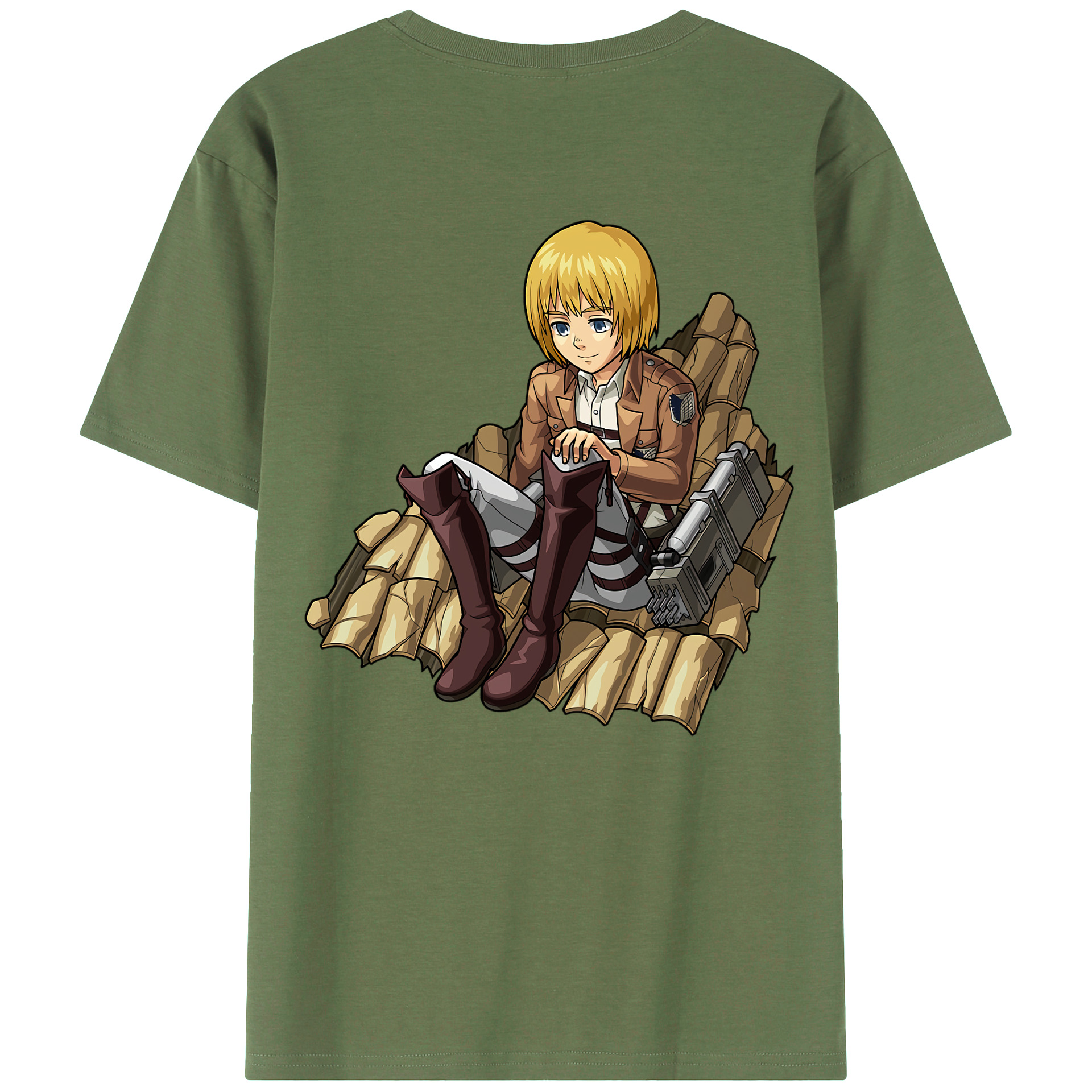 （画像用） 進撃の巨人 アルミン·アルレルト Attack on Titan Armin Arlert 綿100％ メンズ半袖Tシャツ（バックプリント） 通気性